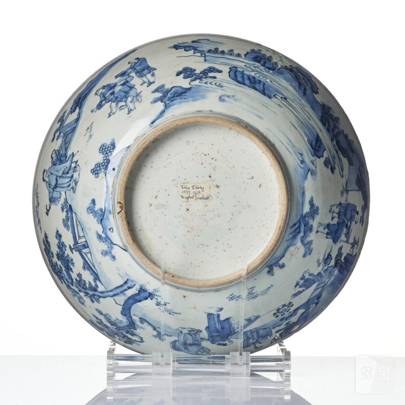 A large blue and white 'figural' bowl, - 图6